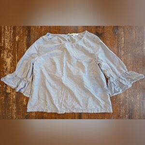 Madewell Blouse Boho Lightweight Cotton Peasant Casual Top Stripe 3/4 Sleeve M